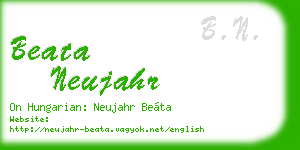 beata neujahr business card